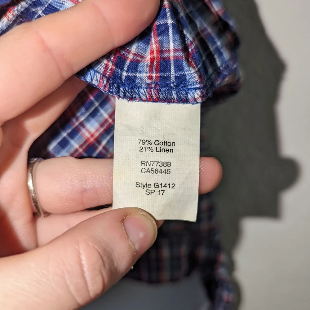 Madewell Tie Sleeve Popover Top Whitby Plaid - Picture 8 of 8